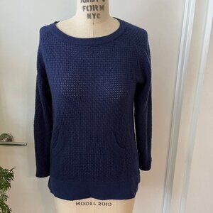 LETARTE Cashmere Waffle Mesh Sweater Size Small